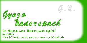 gyozo maderspach business card